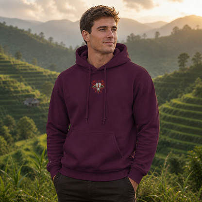Ox Chinese Zodiac Hoodie in Maroon – Bright Future product image