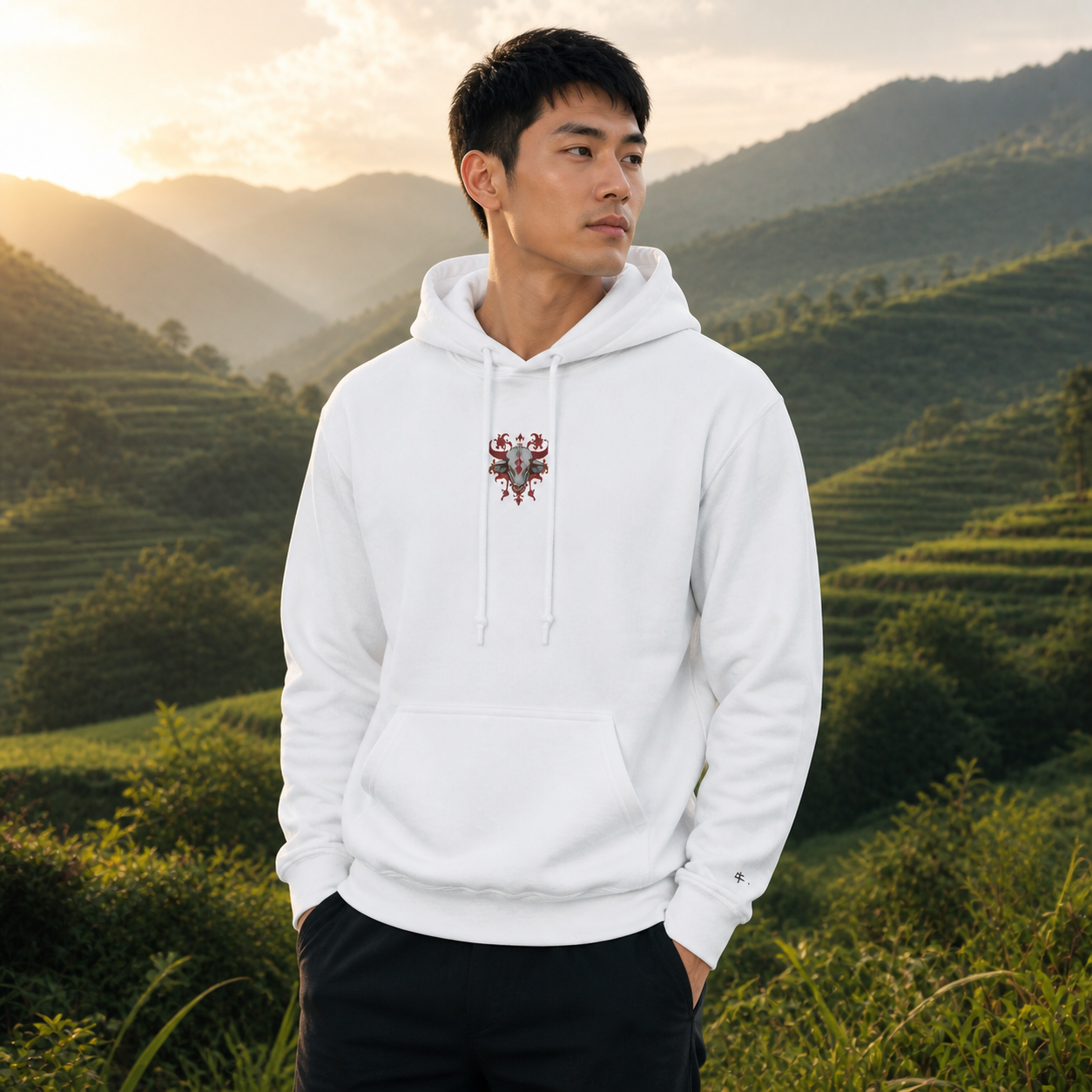 Ox Chinese Zodiac Hoodie in White – Bright Future product image