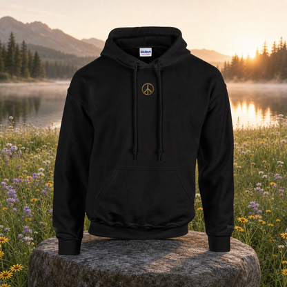 Peace Symbol Hoodie in Black – Bright Future product image