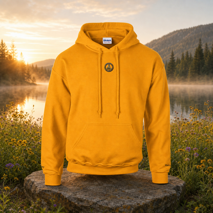 Peace Symbol Hoodie in Gold – Bright Future product image