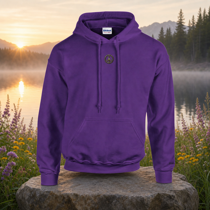 Peace Symbol Hoodie in Purple – Bright Future product image