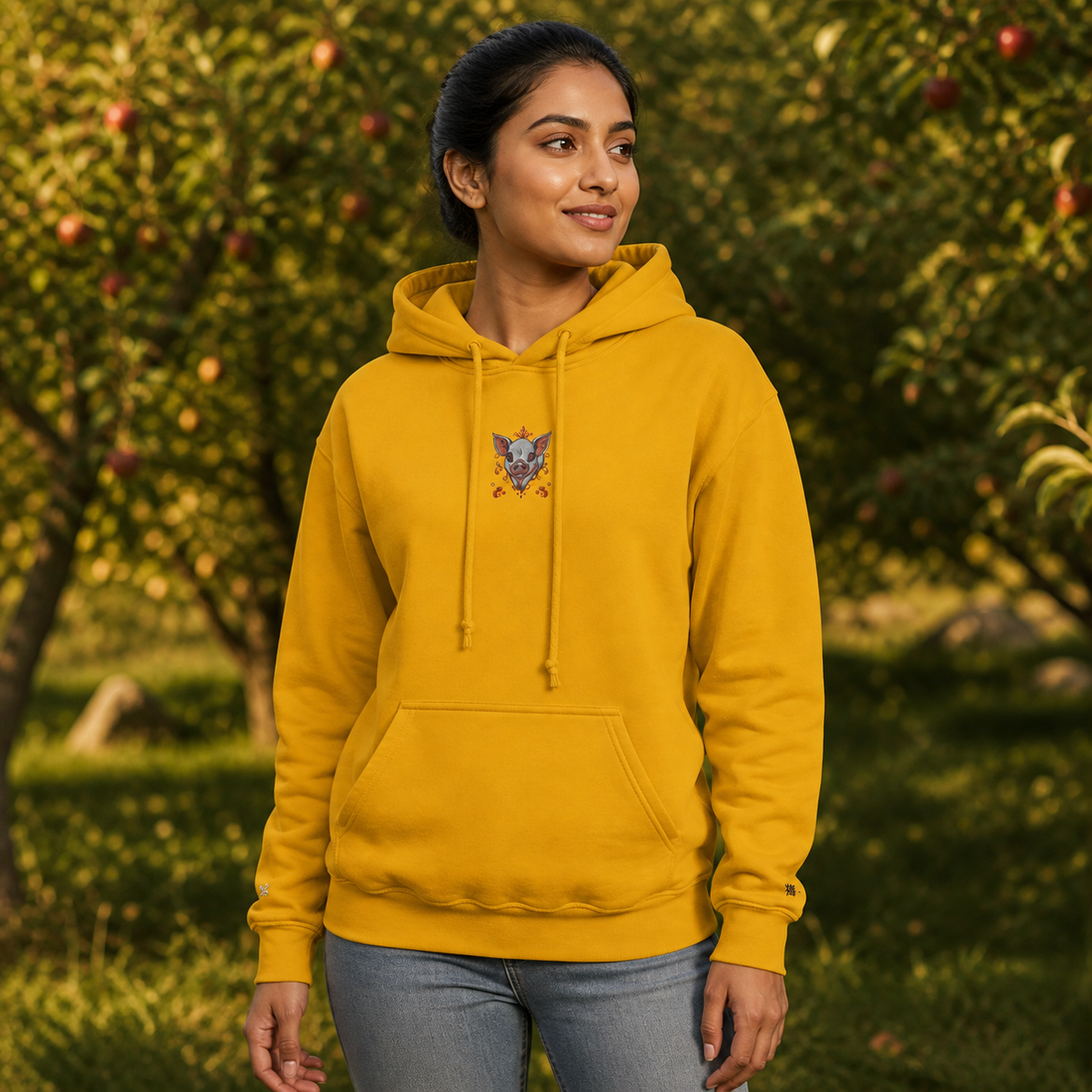Pig Chinese Zodiac Hoodie in Gold – Bright Future product image