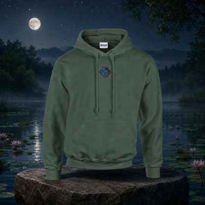 Pisces Zodiac Hoodie in Military Green – Bright Future product image