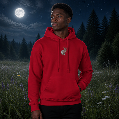 Rabbit Chinese Zodiac Hoodie in Cherry Red – Bright Future product image
