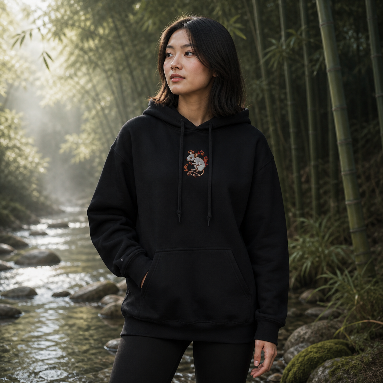 Rat Chinese Zodiac Hoodie in Black – Bright Future product image