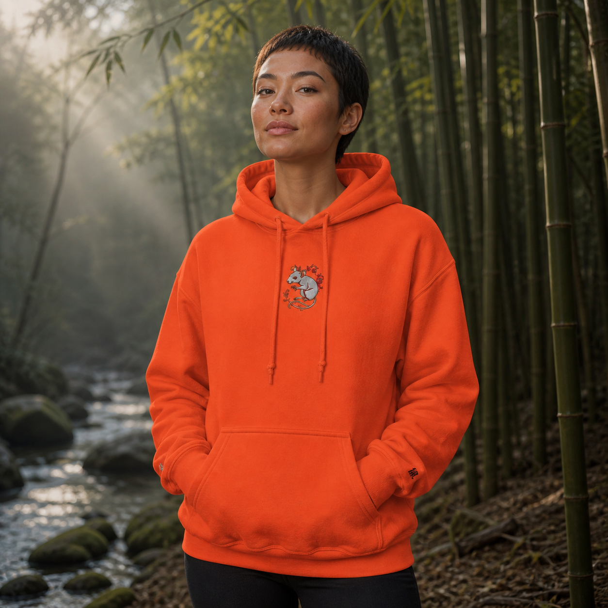 Rat Chinese Zodiac Hoodie in Orange – Bright Future product image
