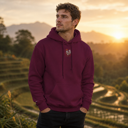 Rooster Chinese Zodiac Hoodie in Maroon – Bright Future product image