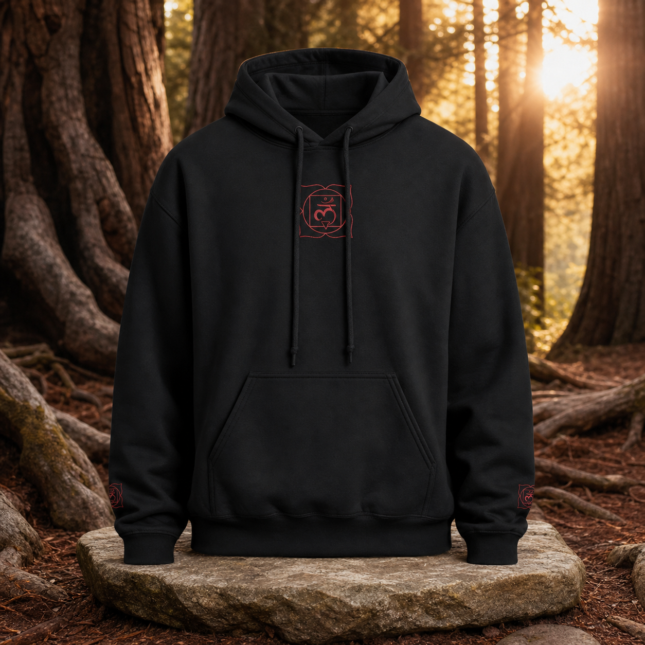 Root Chakra Hoodie in Black – Bright Future product image