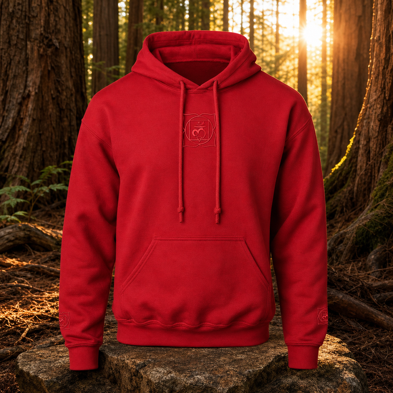 Root Chakra Hoodie in Cherry Red – Bright Future product image