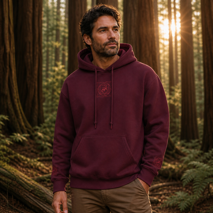 Root Chakra Hoodie in Maroon – Bright Future product image