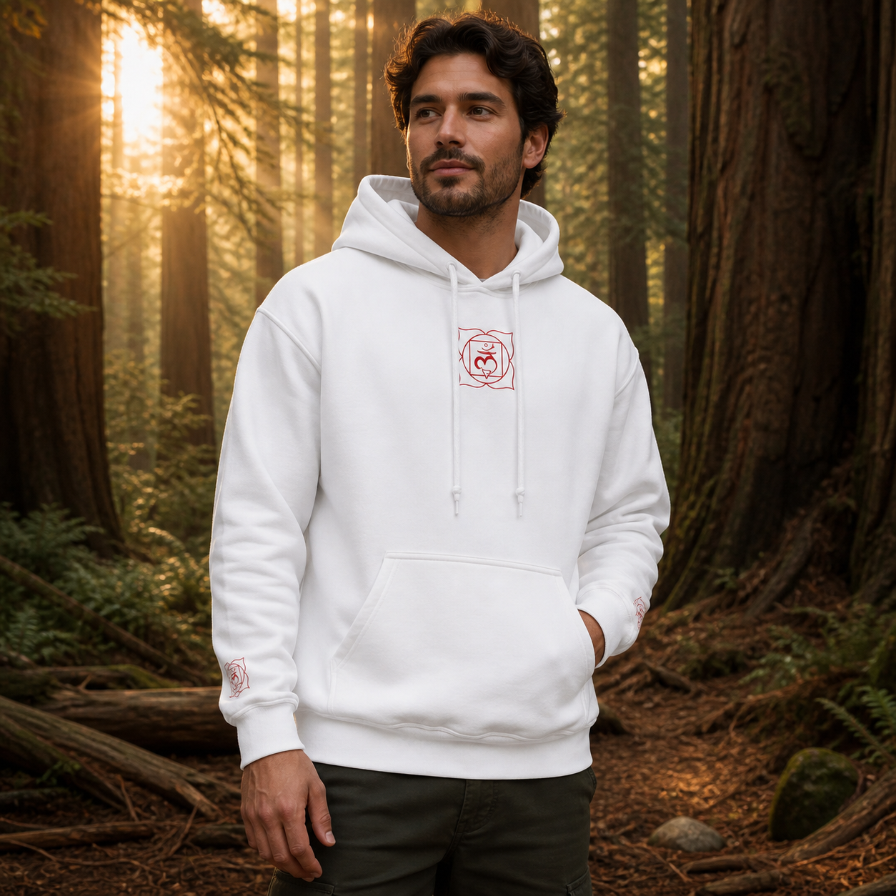 Root Chakra Hoodie in White – Bright Future product image