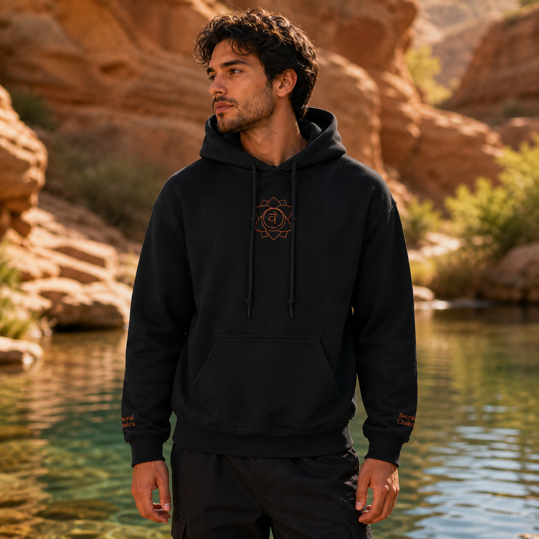 Sacral Chakra Hoodie in Black – Bright Future product image