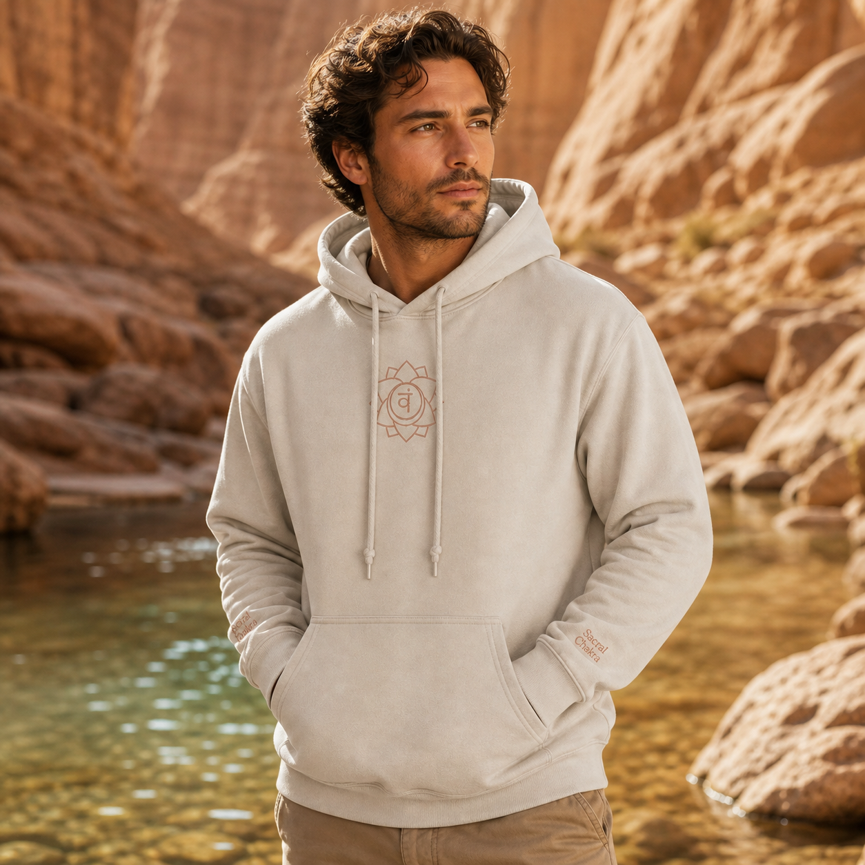 Sacral Chakra Hoodie in Sand – Bright Future product image
