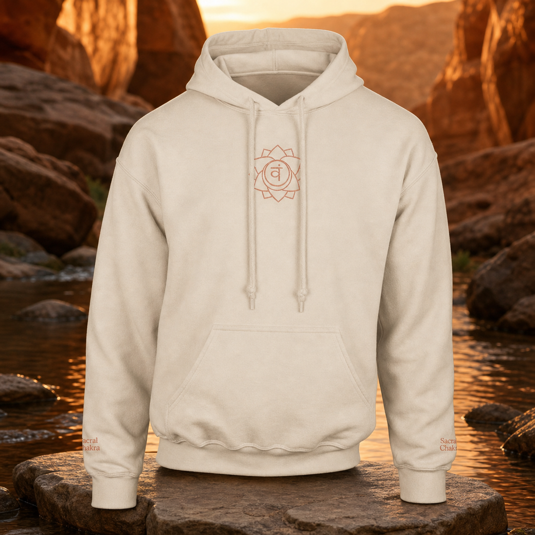 Sacral Chakra Hoodie in Sand – Bright Future product image