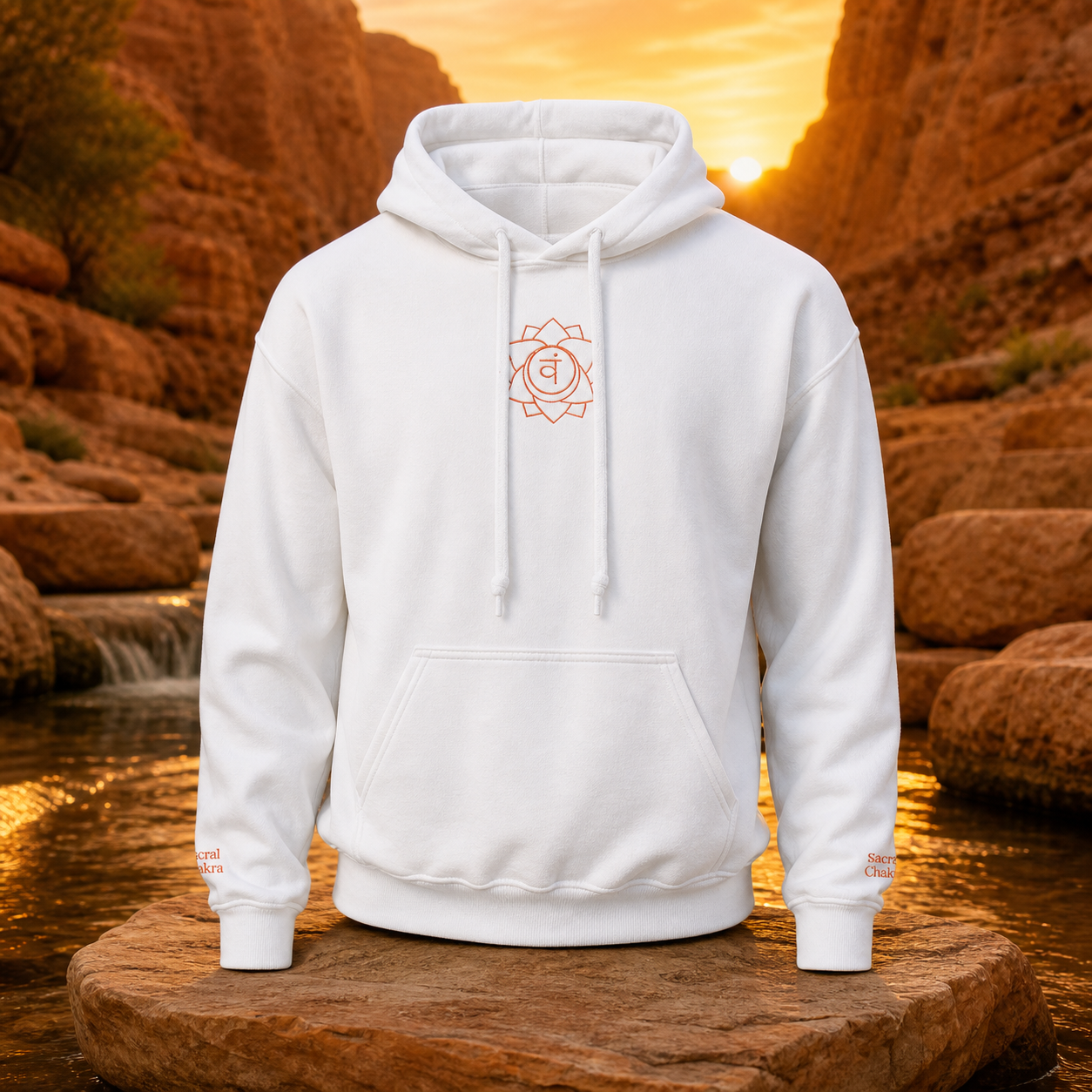 Sacral Chakra Hoodie in White – Bright Future product image