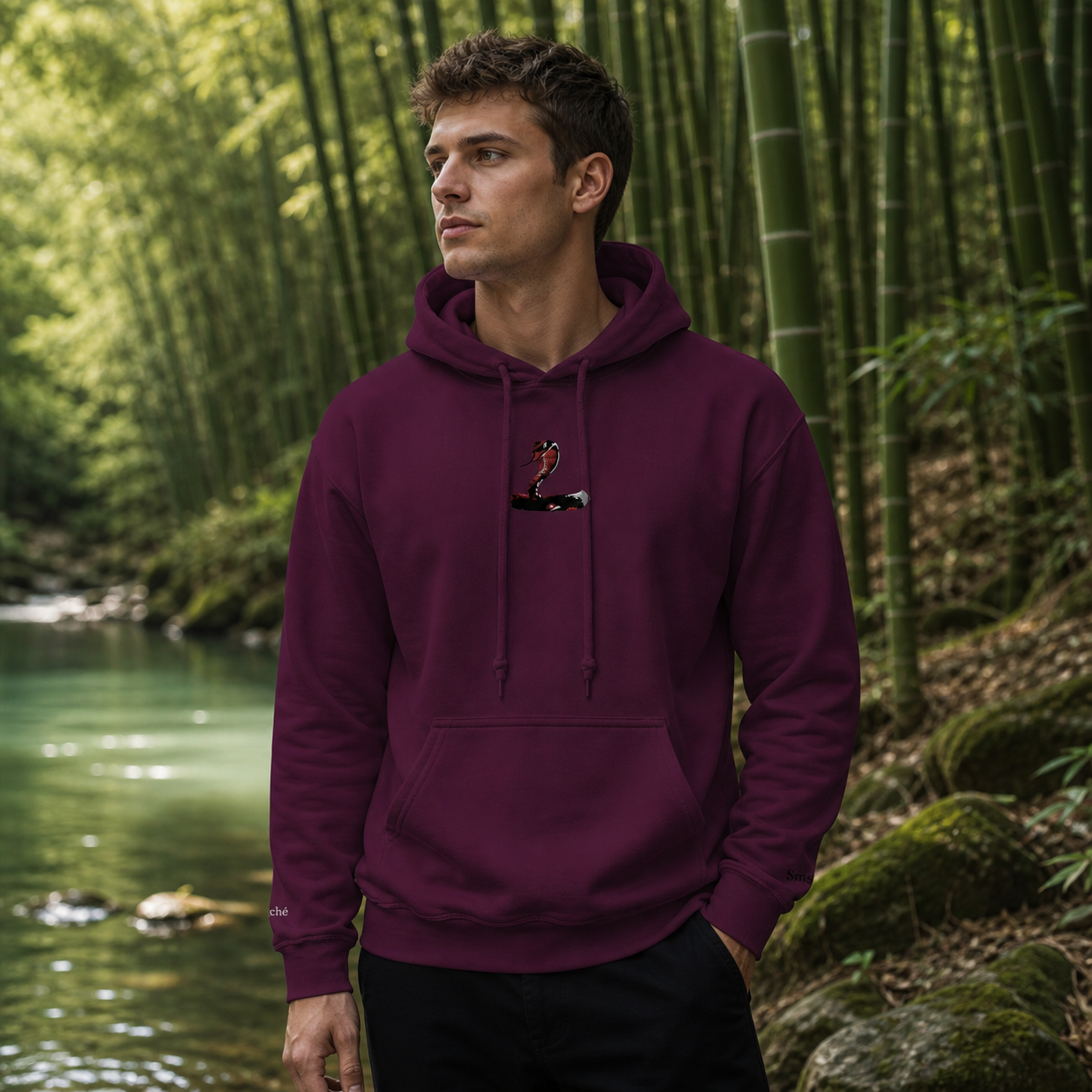 Snake Chinese Zodiac Hoodie in Maroon – Bright Future product image