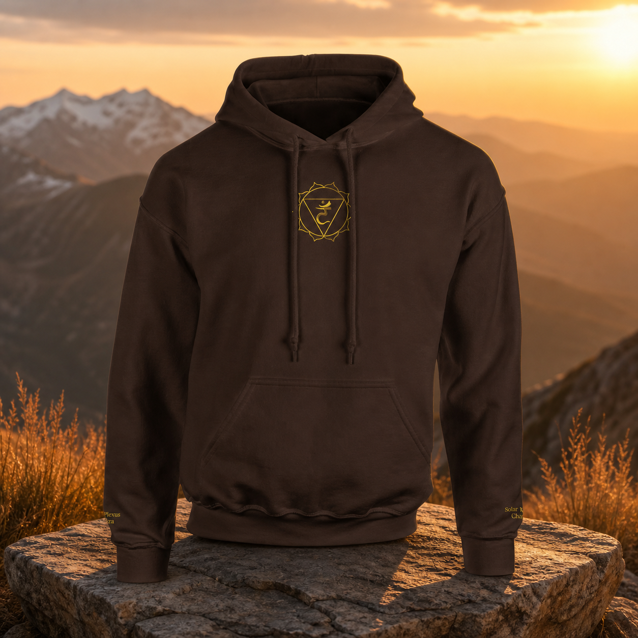 Solar Plexus Chakra Hoodie in Dark Chocolate – Bright Future product image