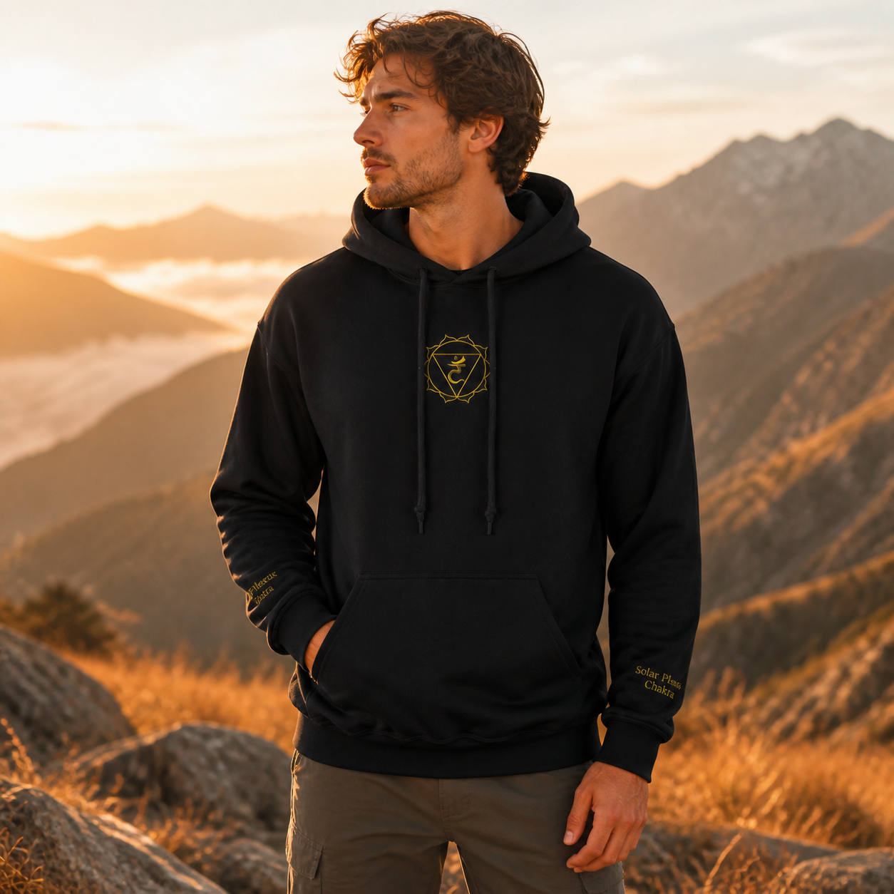 Solar Plexus Chakra Hoodie in Black – Bright Future product image