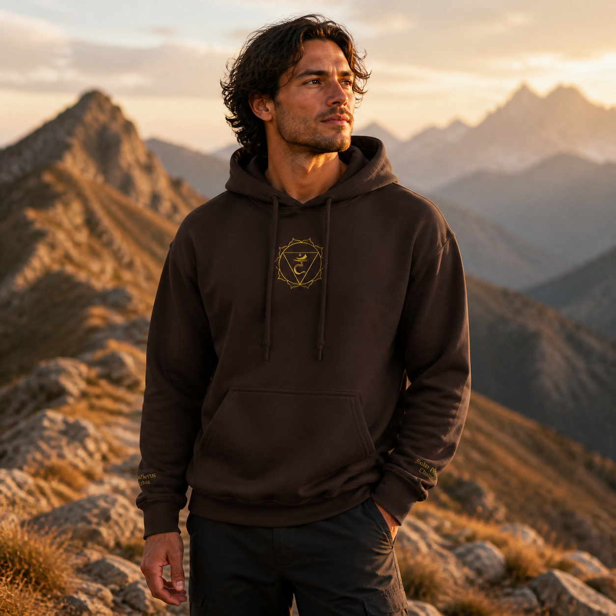 Solar Plexus Chakra Hoodie in Dark Chocolate – Bright Future product image