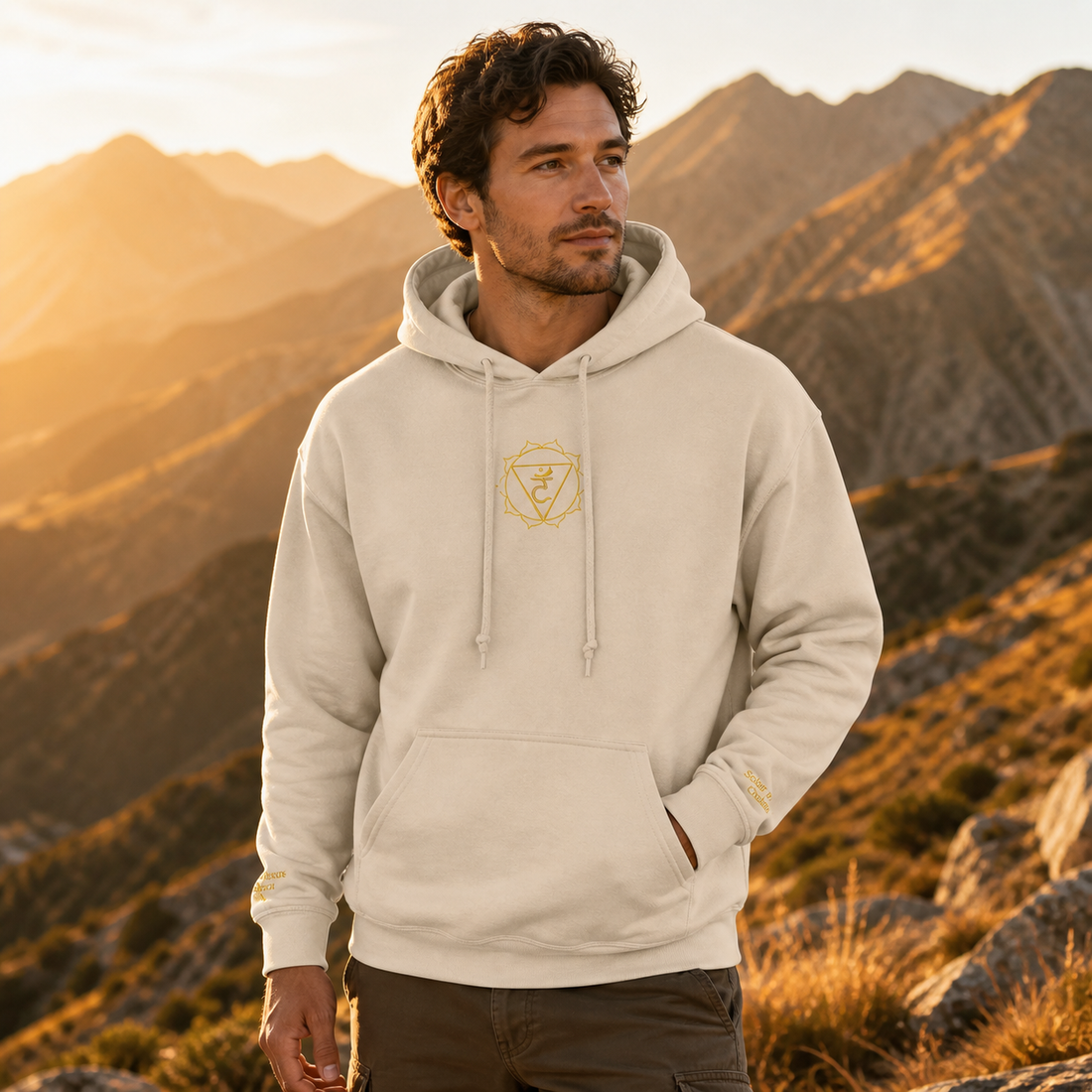 Solar Plexus Chakra Hoodie in Sand – Bright Future product image