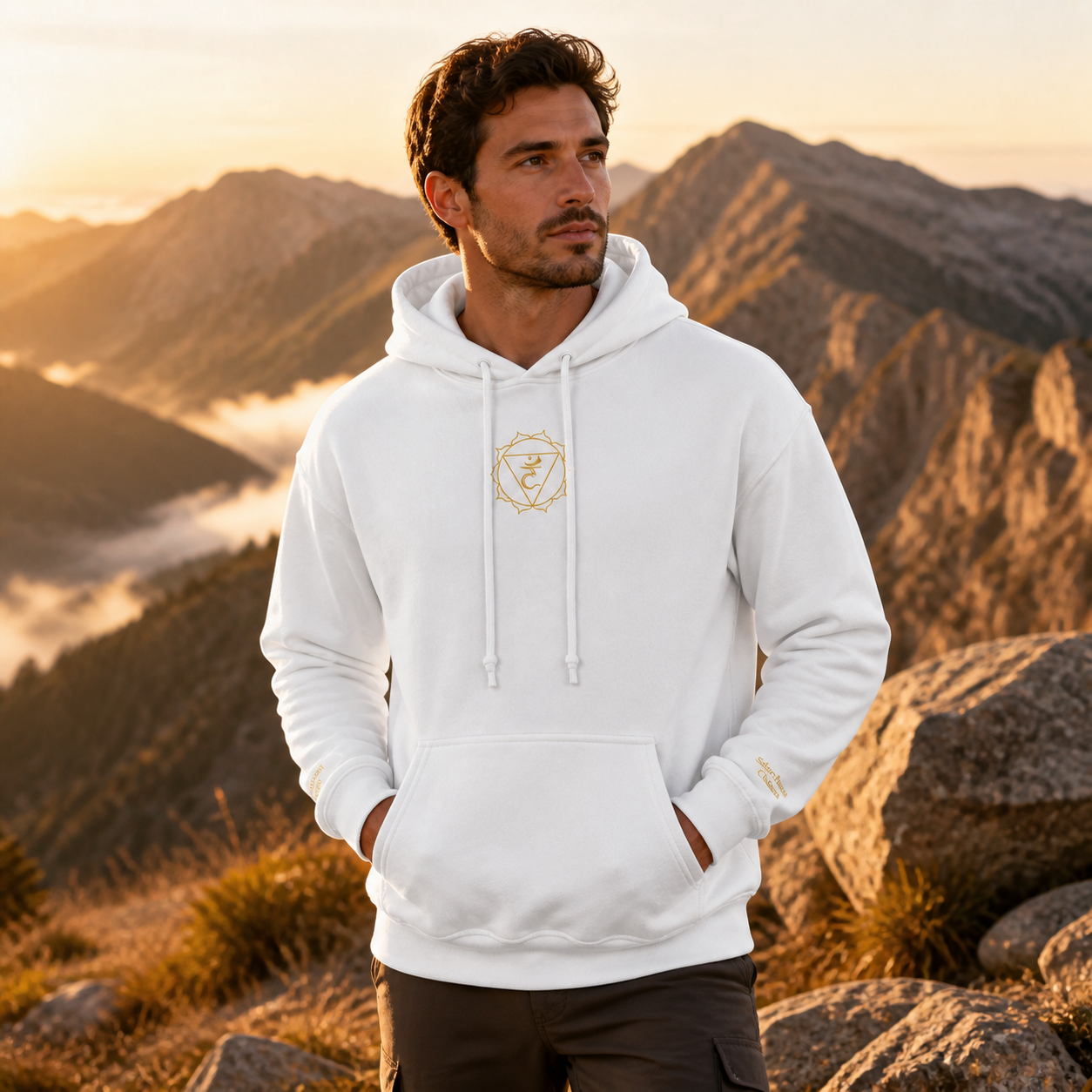 Solar Plexus Chakra Hoodie in White – Bright Future product image