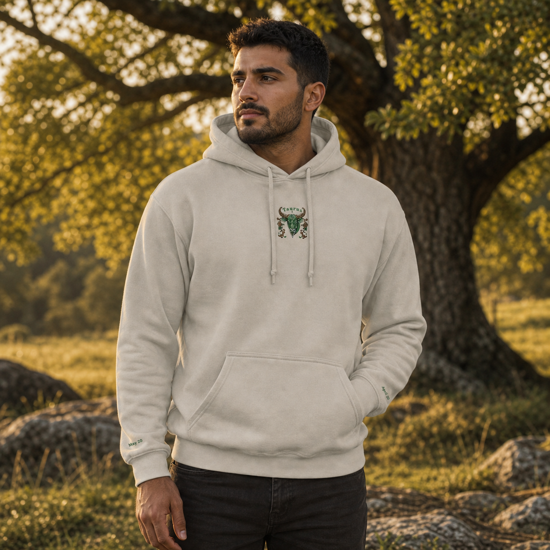 Taurus Zodiac Hoodie in Sand – Bright Future product image