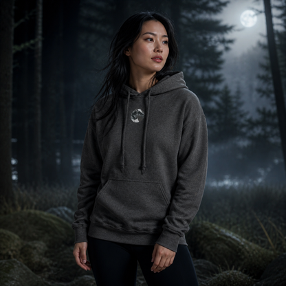 Moon Symbol Hoodie in Graphite Heather – Bright Future product image