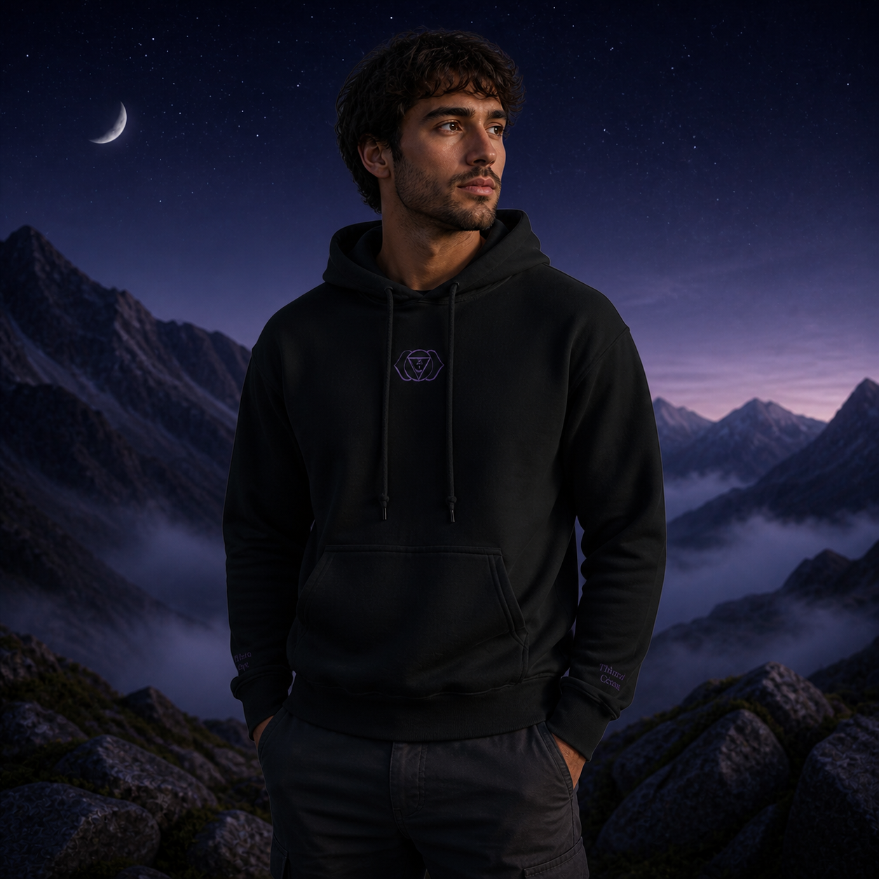 Third Eye Chakra Hoodie in Black – Bright Future product image