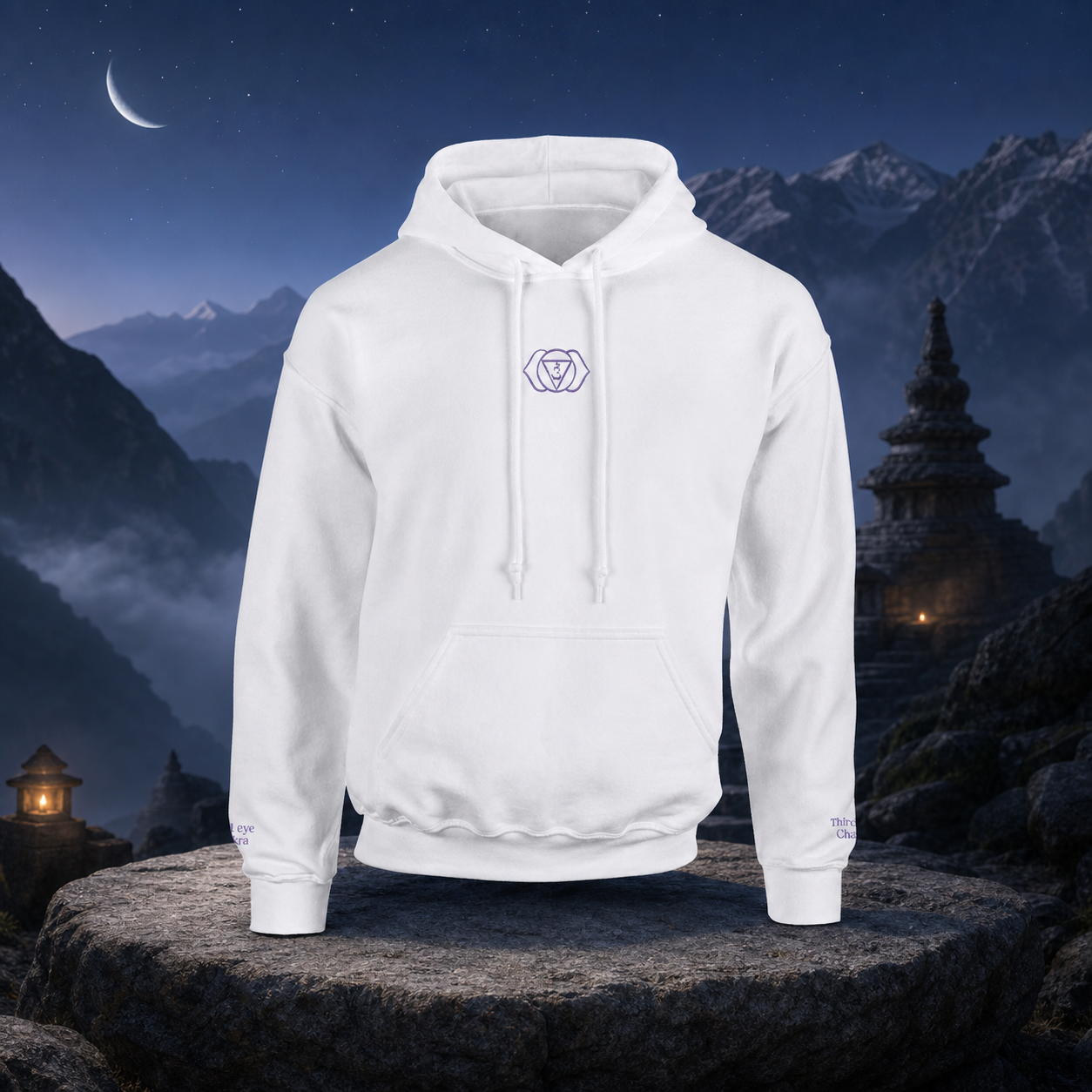 Third Eye Chakra Hoodie in White – Bright Future product image