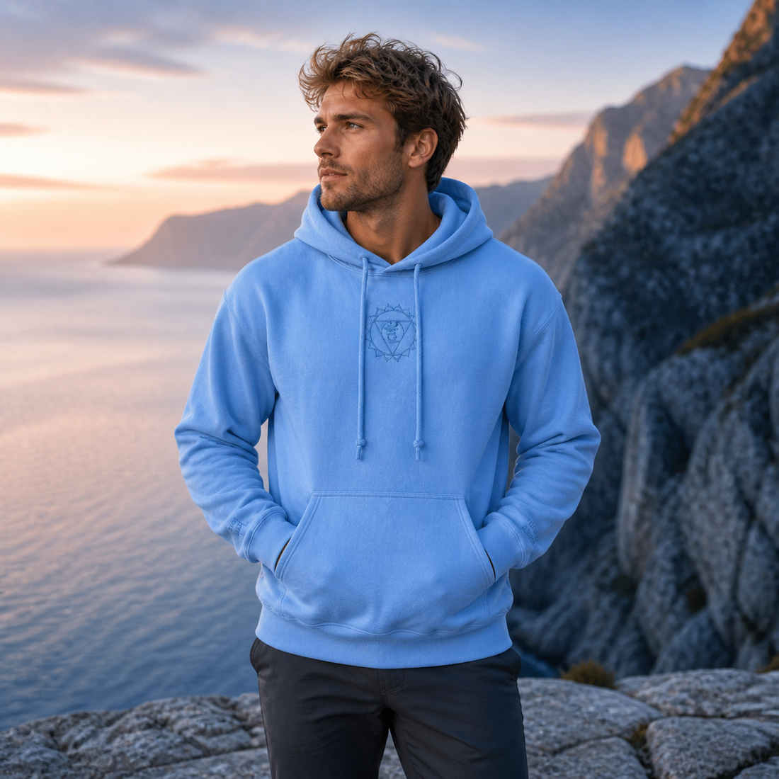 Throat Chakra Hoodie in Carolina Blue – Bright Future product image