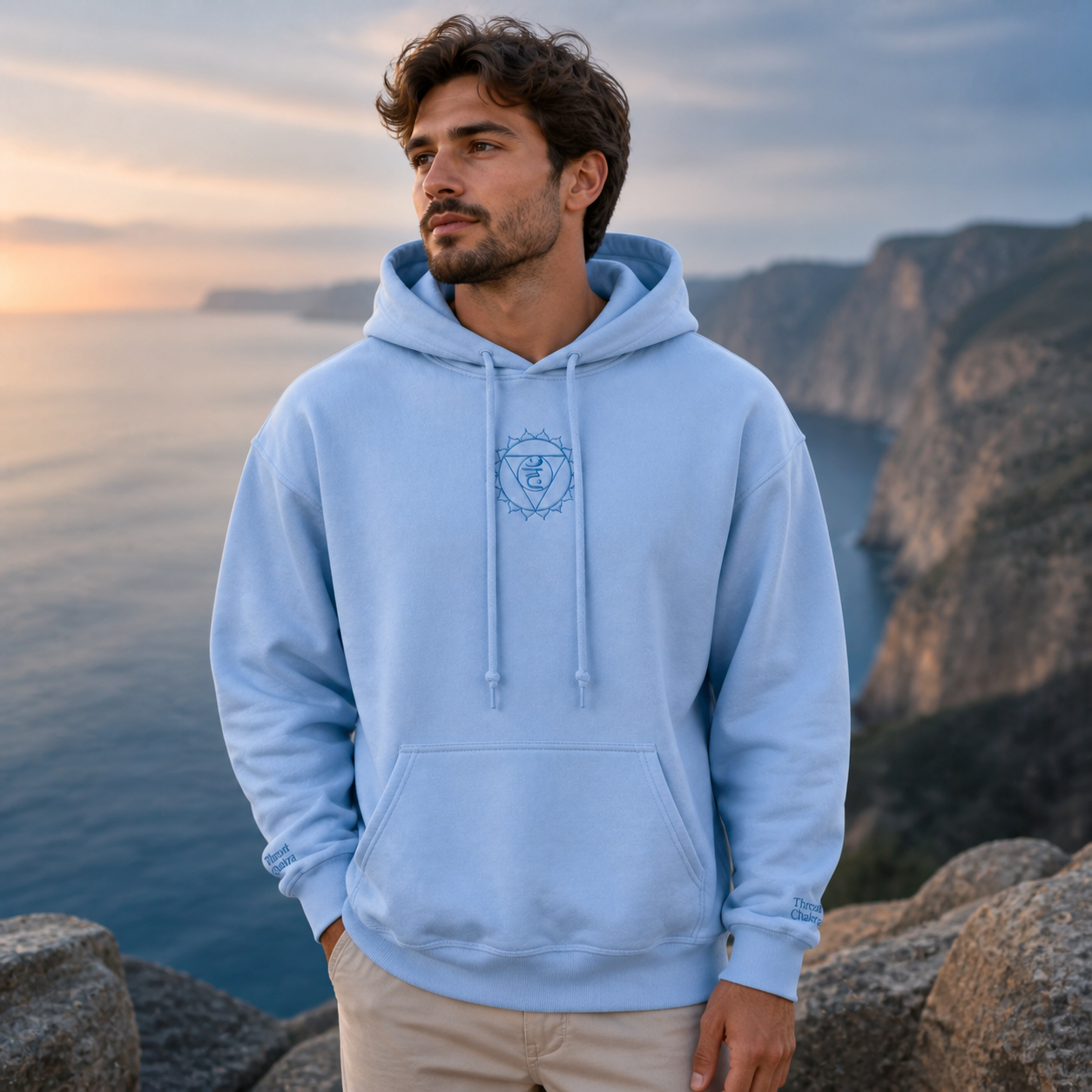 Throat Chakra Hoodie in Light Blue – Bright Future product image