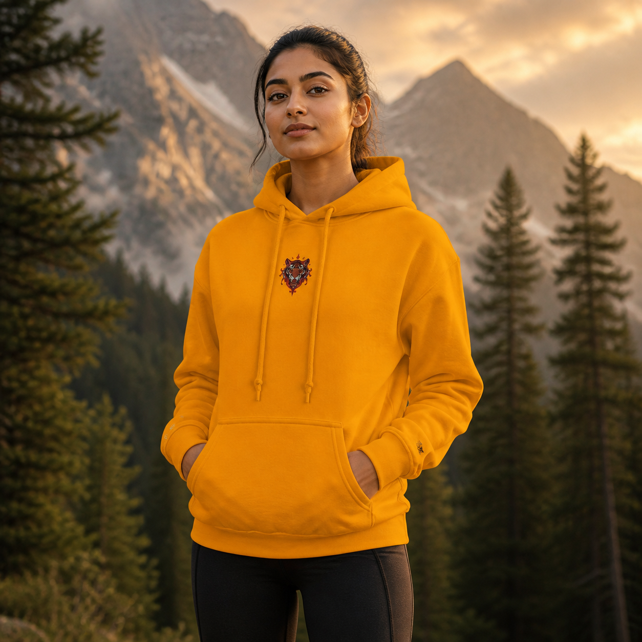 Tiger Chinese Zodiac Hoodie in Gold – Bright Future product image