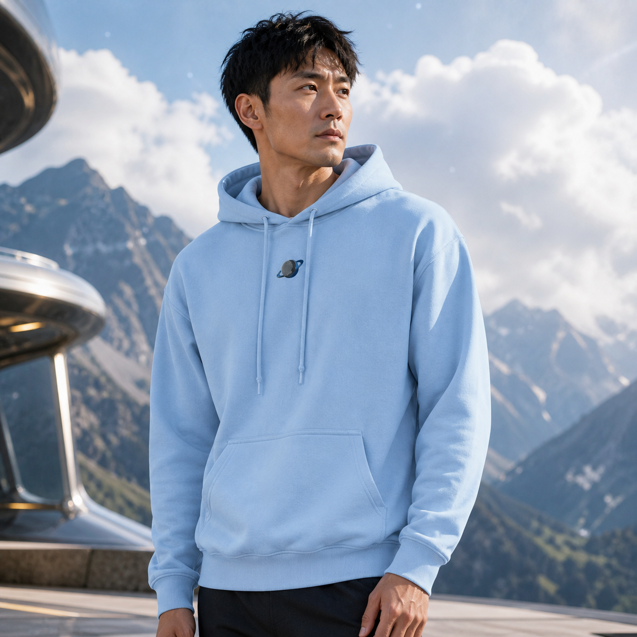 Uranus Planet Hoodie in Light Blue – Bright Future product image
