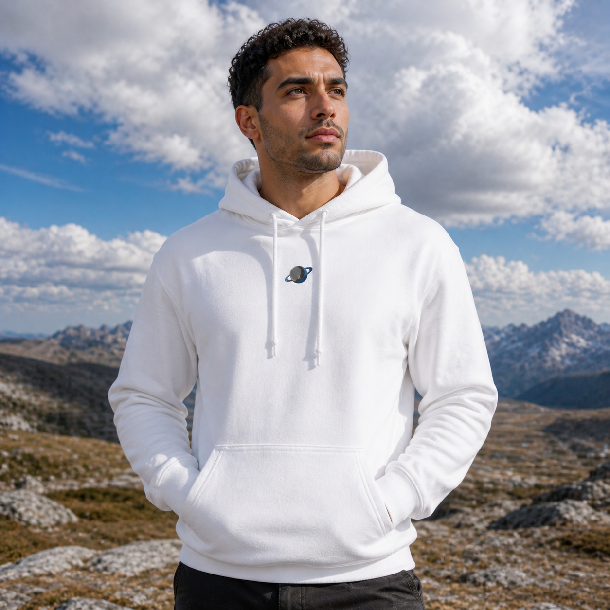 Uranus Planet Hoodie in White – Bright Future product image