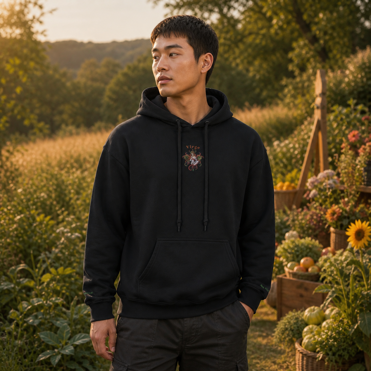 Virgo Zodiac Hoodie in Black – Bright Future product image